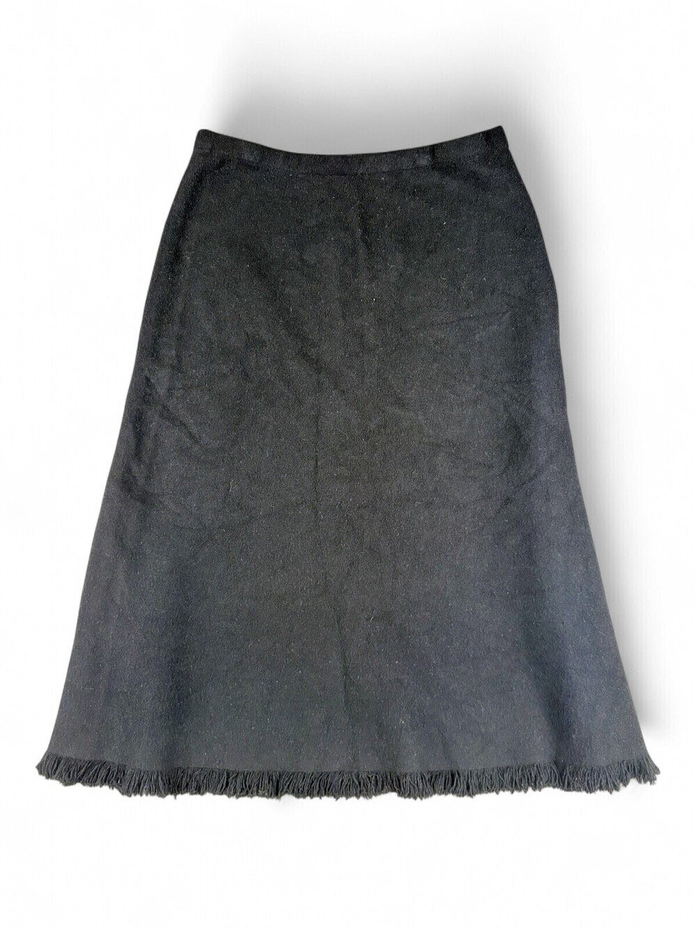 Milano Black Midi Fringe Hem Skirt - Size L